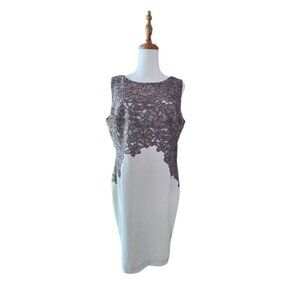 LAUREN Ralph Lauren Women's Size 14 Ivory Lined Lace Crafted Evening Dress